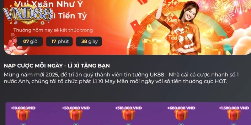 Các chương trình khuyến mãi đặc biệt tại VND88