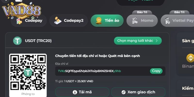 Các phương thức nạp tiền VND88 phổ biến và ưu điểm từng loại