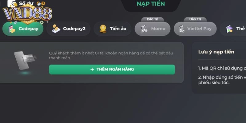 Mẹo nạp tiền VND88 an toàn và tối ưu lợi ích